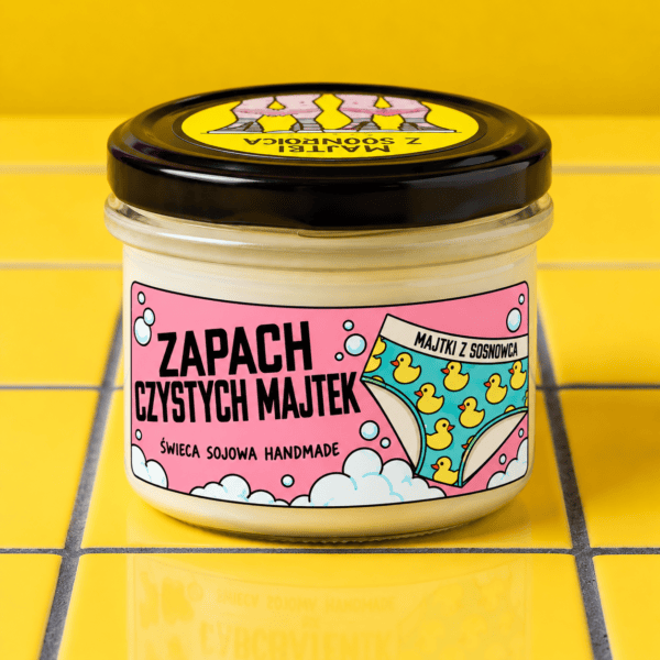 ZAPACH CZYSTYCH MAJTEK - ręcznie robiona świeczka sojowa