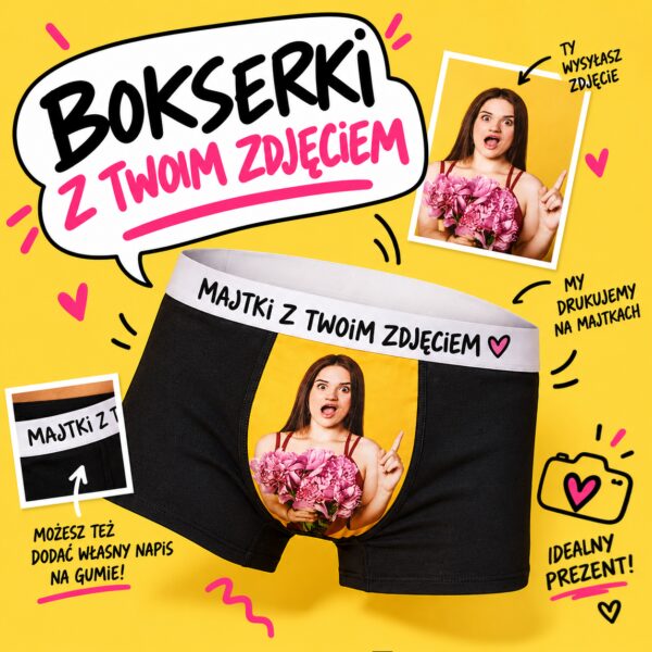 Bokserki męskie z Twoim zdjęciem – bawełniane
