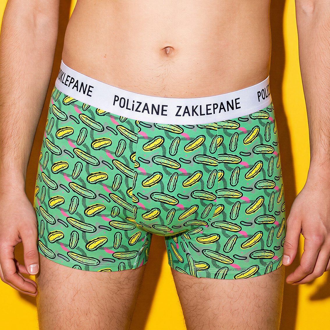 Polizane zaklepane - Bokserki z bawełny - ogórki - obrazek 4