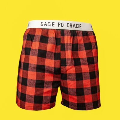 Gacie po chacie - flanelowe - luźne szorty 100% bawełna - krata - obrazek 2