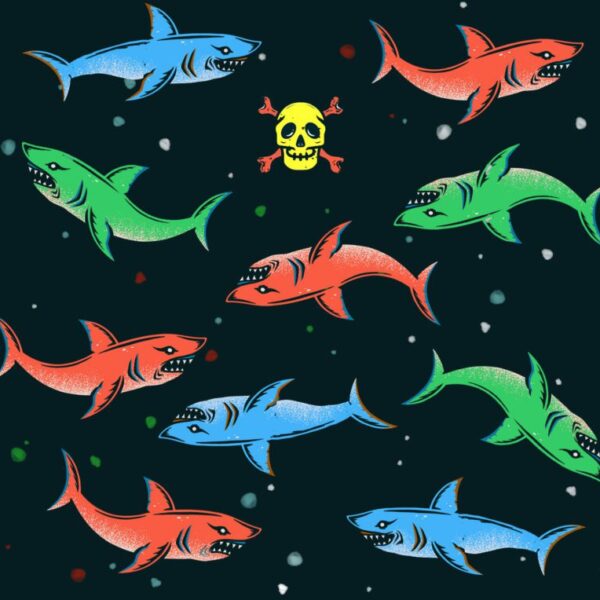 Albo rybki albo… – Bokserki z bawełny – rekiny