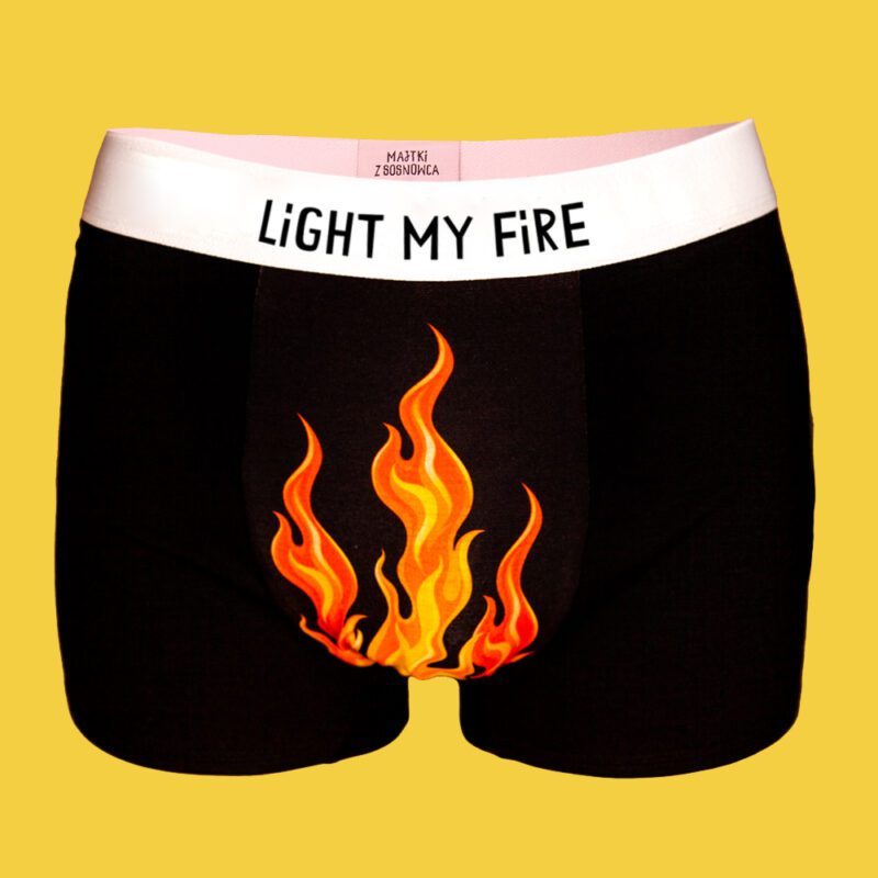LIGHT MY FIRE – bokserki bawełniane męskie – płomienie