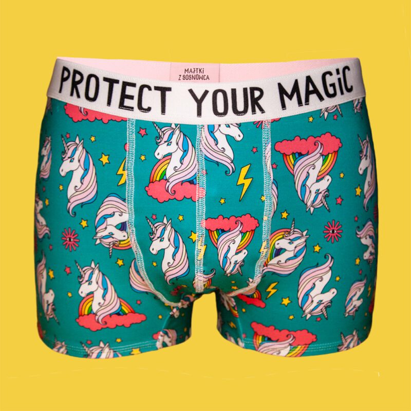 PROTECT YOUR MAGIC – bokserki z bawełny – jednorożce
