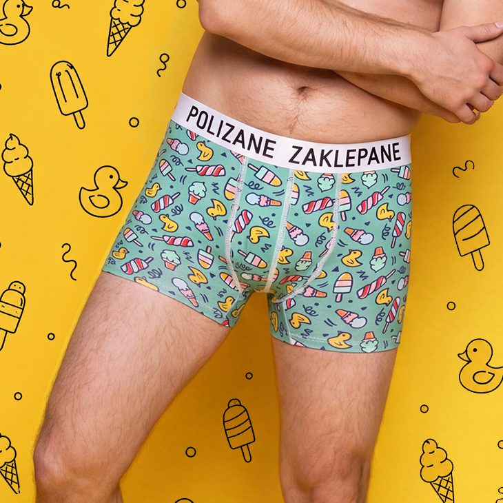 Polizane zaklepane - bokserki z bawełny - lody - obrazek 6