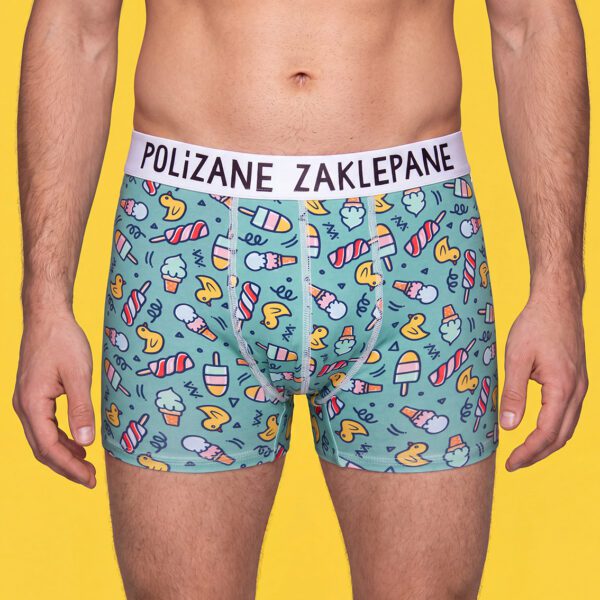 Polizane zaklepane – bokserki z bawełny – lody