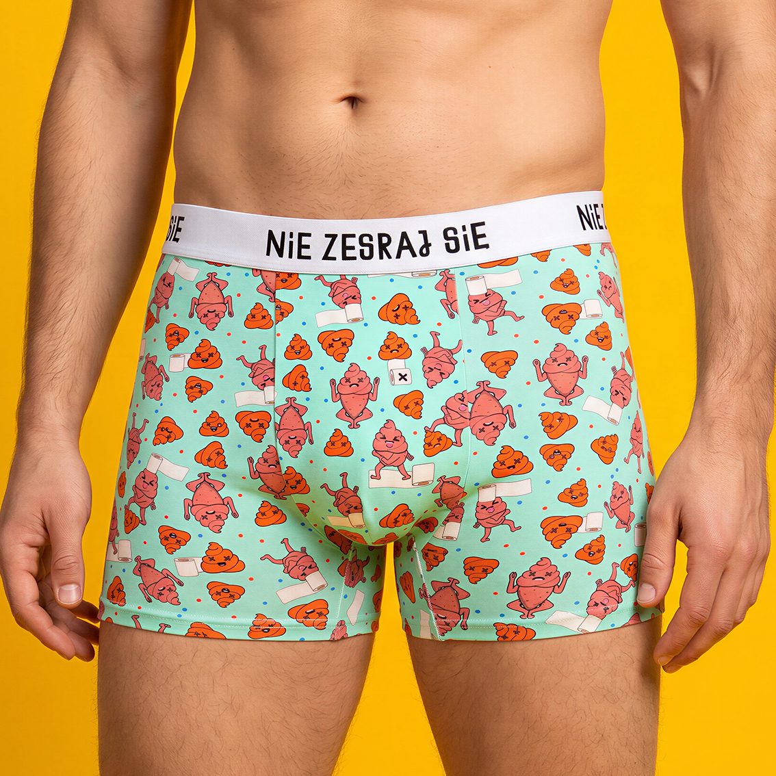 Nie zesraj się - Bokserki z bawełny - kupa