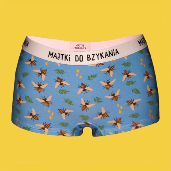 Majtki do bzykania – szorty bawełniane damskie – pszczoły