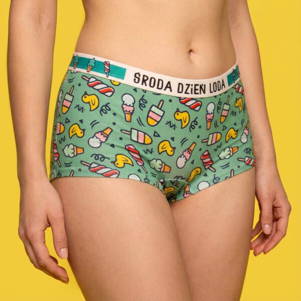 Środa Dzień Loda – szorty bawełniane damskie – lody