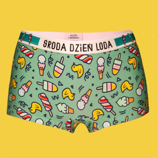 Środa Dzień Loda – szorty bawełniane damskie – lody
