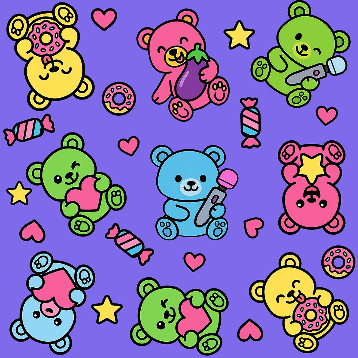 Chce mi się - Bokserki z bawełny - miśki - obrazek 3