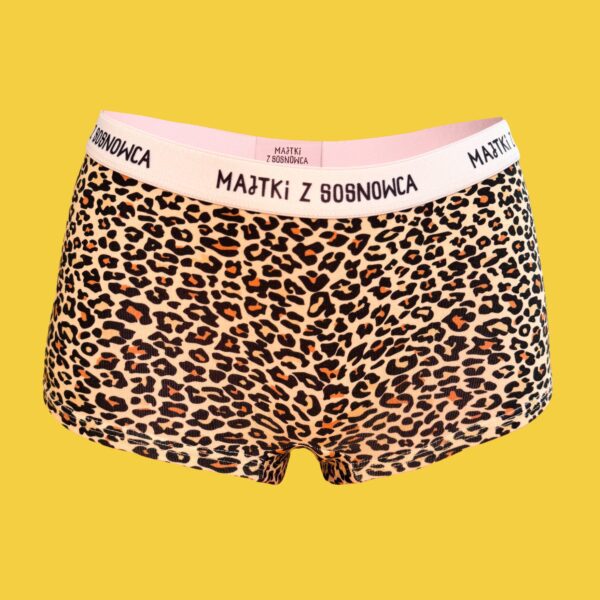 Majtki z Sosnowca – szorty bawełniane damskie – panterka