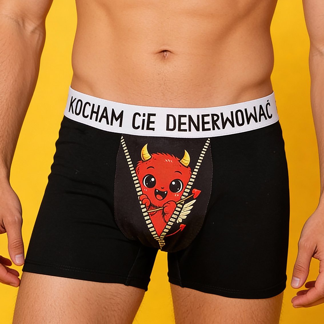 Kocham Cię denerwować - Bokserki z bawełny - diabełek