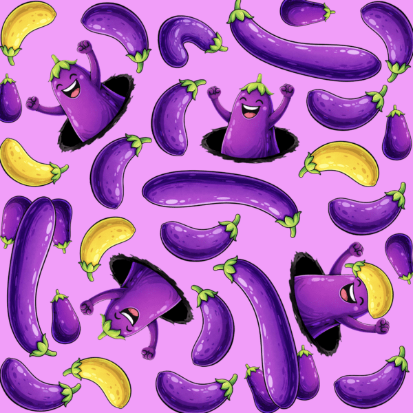 Polizane zaklepane – bokserki bawełniane – bakłażany