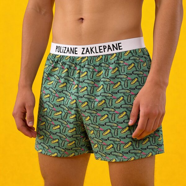 Polizane Zaklepane – luźne bokserki – ogóry