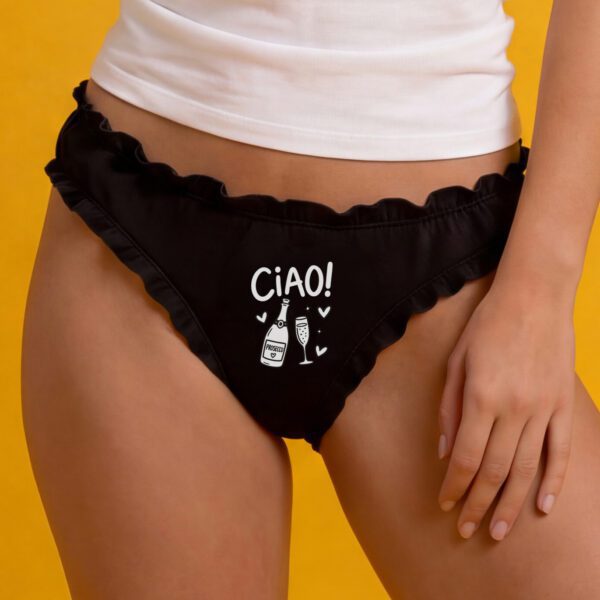 Ciao! - majtki bambusowe - falbanki czarne