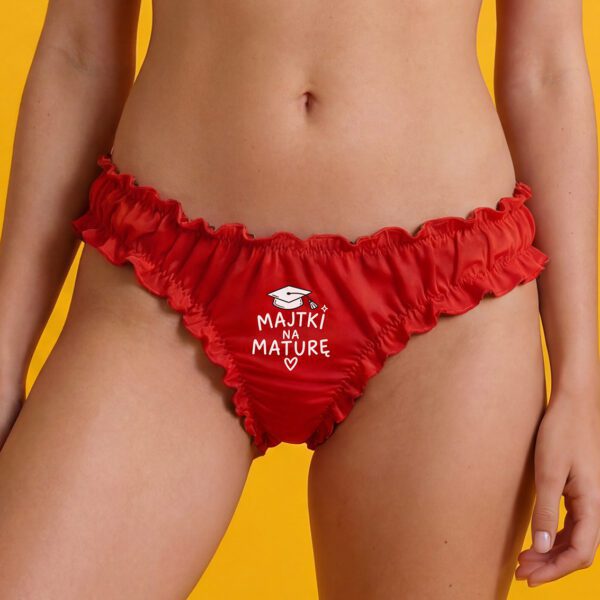 Majtki na maturę - majtki bambusowe - falbanki czerwone