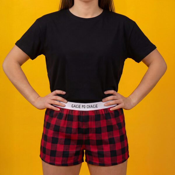 Piżama flanela - Gacie po chacie - czarny t-shirt