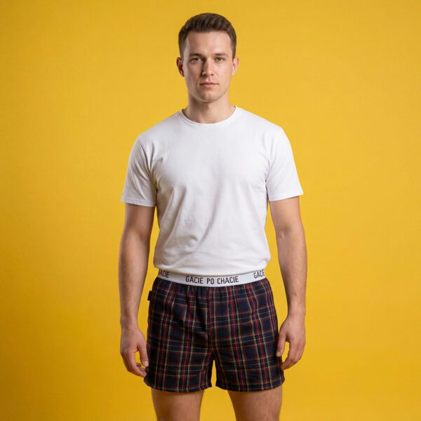 Pidżama męska – krata granat