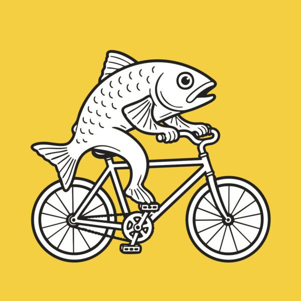 Majtki na rower – bokserki bawełniane – Ryba na rowerku