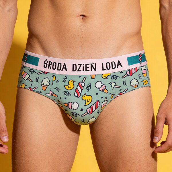 Stringi Męskie - Środa Dzień Loda - bawełniane