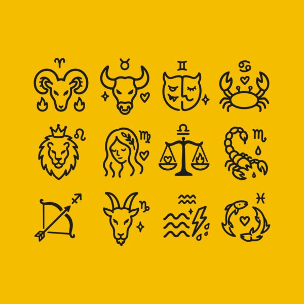 Zodiaki – falbanki – wybierz swój znak – białe