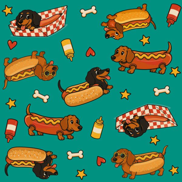 Chcę mieć z tobą pieska – figi z bawełny – hotdog jamnik