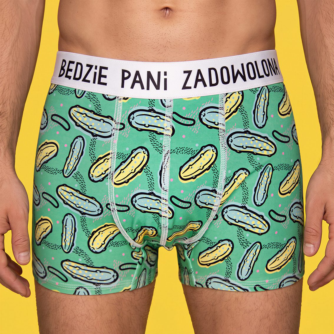 Będzie Pani Zadowolona - bokserki z bawełny - ogóry