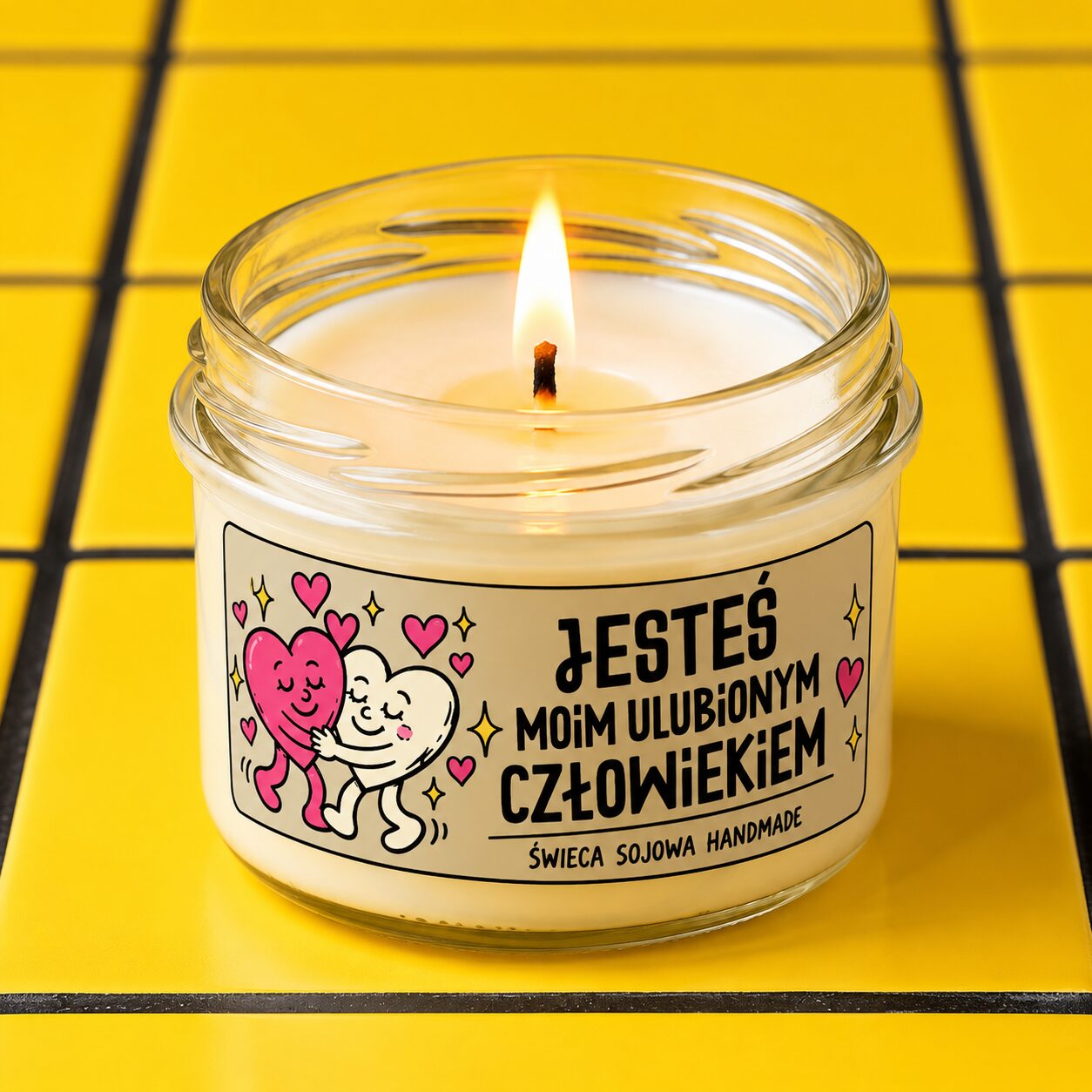 JESTEŚ MOIM ULUBIONYM CZŁOWIEKIEM - ręcznie robiona świeczka sojowa